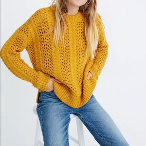 Madewell Windemere Pointelle Pullover Sweater sz M